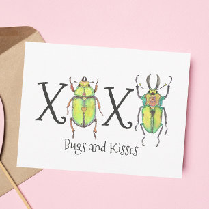 Bugs and Kisses I Miss You Insect School Postcard