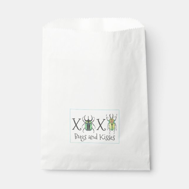 Bugs and Kisses XOXO Valentine's Day Favor Bag (Front)