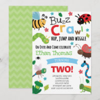 Bugs Birthday Invitation Boy Bugs Birthday Party