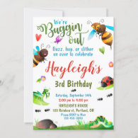 Bugs birthday invitation Bug 1st First birthday