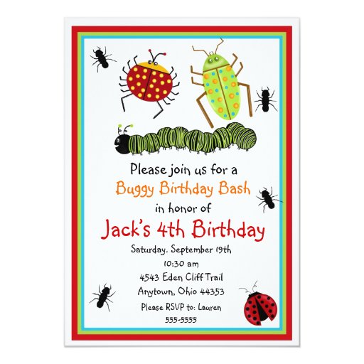 Bug Party Invitations 5