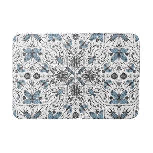 Bugs, black and blue bath mat
