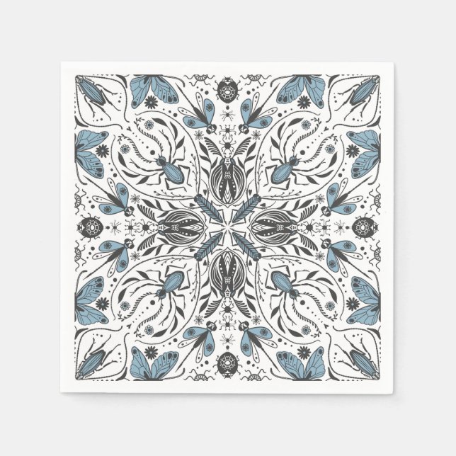 Bugs, black and blue napkins (Front)