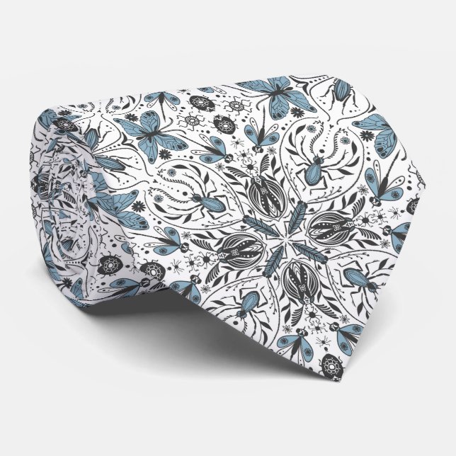 Bugs, black and blue neck tie (Rolled)