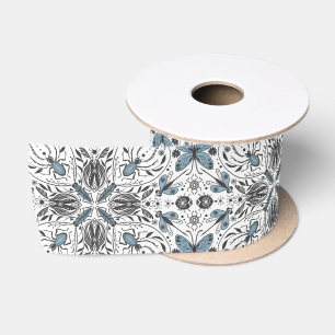 Bugs, black and blue satin ribbon