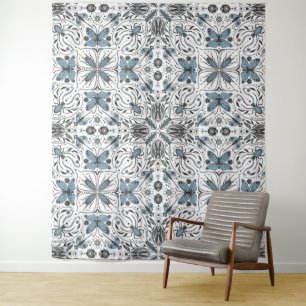 Bugs, black and blue tapestry