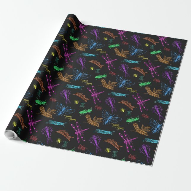 Bugs! Bugs! Bugs! Wrapping Paper (Unrolled)