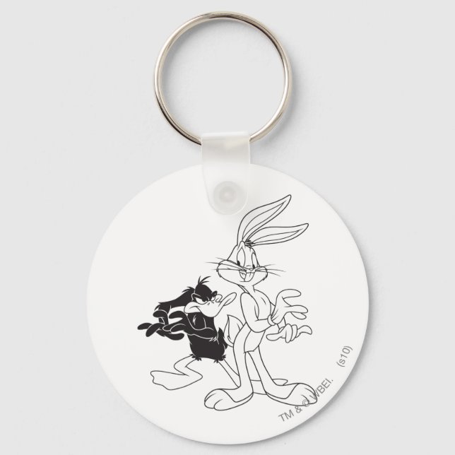 BUGS BUNNY™ and DAFFY DUCK™ Keychain (Front)