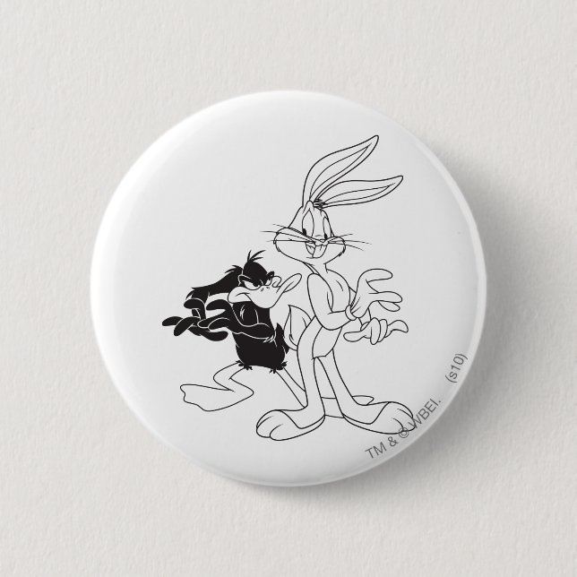 BUGS BUNNY™ and DAFFY DUCK™ Pinback Button (Front)