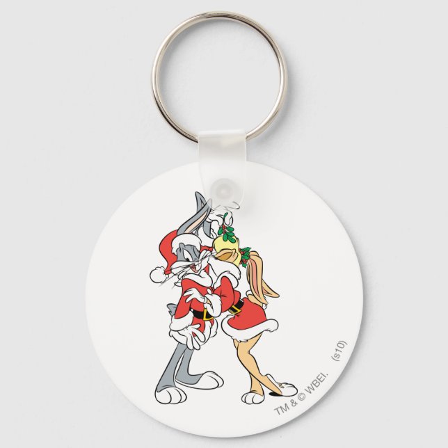 BUGS BUNNY™ and Lola Mistletoe Kiss Keychain (Front)