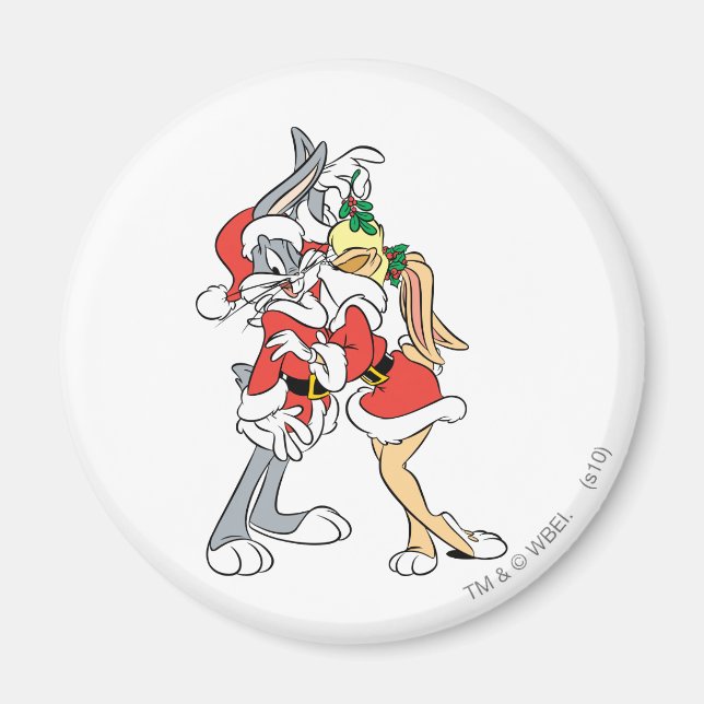 BUGS BUNNY™ and Lola Mistletoe Kiss Magnet (Front)