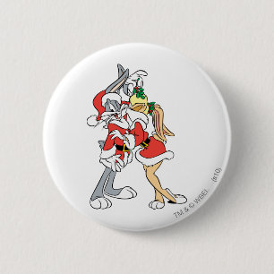 BUGS BUNNY™ and Lola Mistletoe Kiss Pinback Button