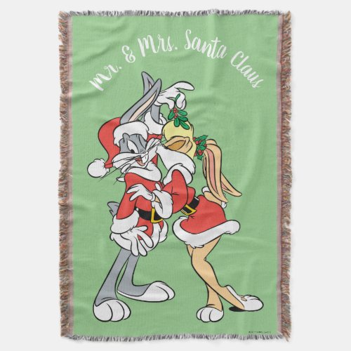 BUGS BUNNY and Lola Mistletoe Kiss Throw Blanket