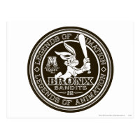 BUGS BUNNY™ Bronx Bomber's Round Logo B/W Postcard