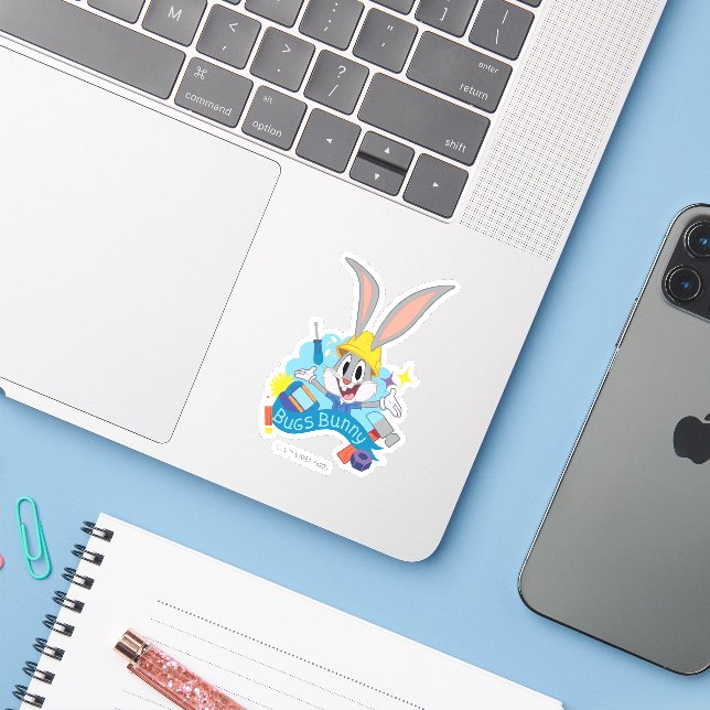BUGS BUNNY BUILDERS™| BUGS BUNNY™ Character Art Sticker (Laptop w/ iPhone)