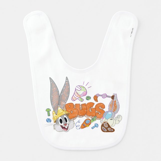 BUGS BUNNY BUILDERS™| BUGS BUNNY™ Sketch Art Baby Bib (Front)