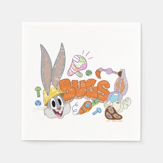 BUGS BUNNY BUILDERS™| BUGS BUNNY™ Sketch Art Napkins (Front)
