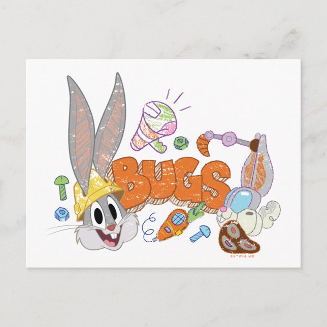 BUGS BUNNY BUILDERS™| BUGS BUNNY™ Sketch Art Postcard (Front)