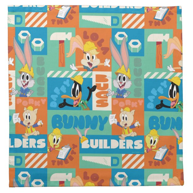 BUGS BUNNY BUILDERS™| Character Grid Pattern Cloth Napkin (Front)