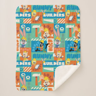 BUGS BUNNY BUILDERS™ Character Grid Pattern Sherpa Blanket