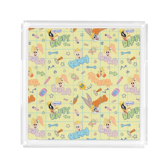 BUGS BUNNY BUILDERS™| Character Sketch Pattern Acrylic Tray (Front)