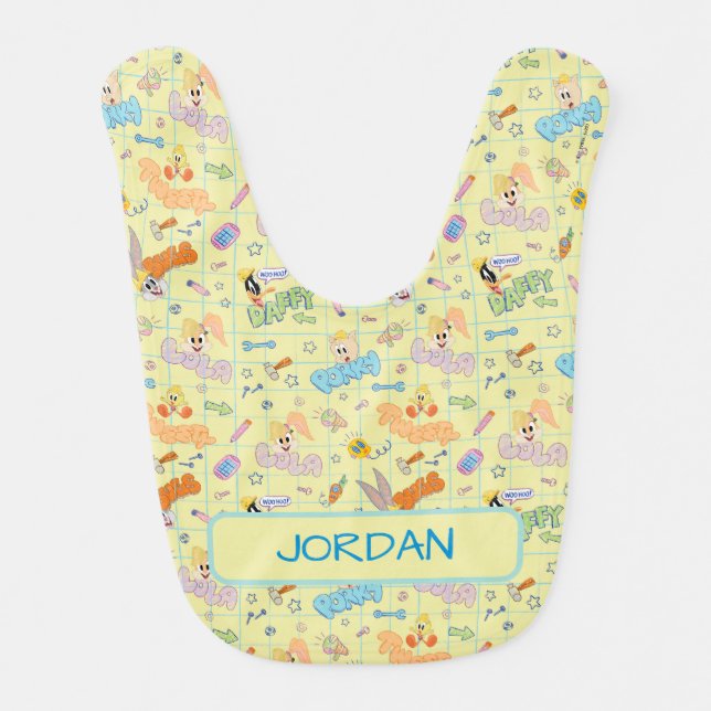 BUGS BUNNY BUILDERS™| Character Sketch Pattern Baby Bib (Front)