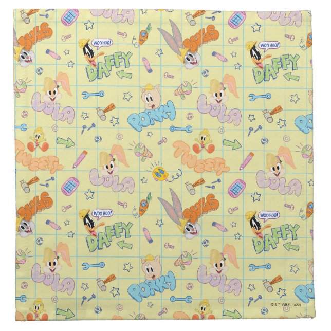 BUGS BUNNY BUILDERS™| Character Sketch Pattern Cloth Napkin (Front)