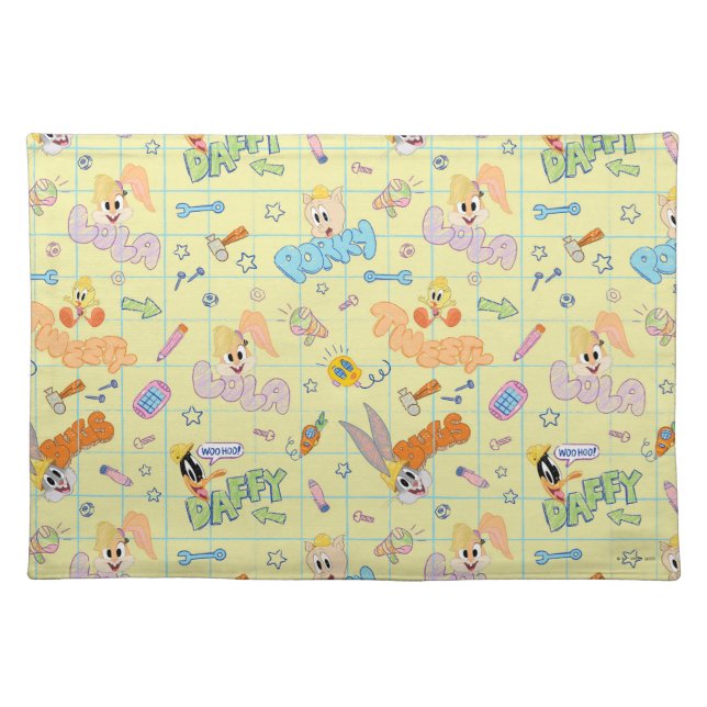 BUGS BUNNY BUILDERS™| Character Sketch Pattern Cloth Placemat (Front)