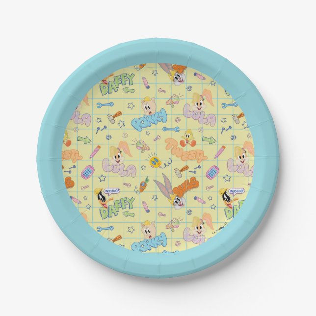 BUGS BUNNY BUILDERS™| Character Sketch Pattern Paper Plates (Front)