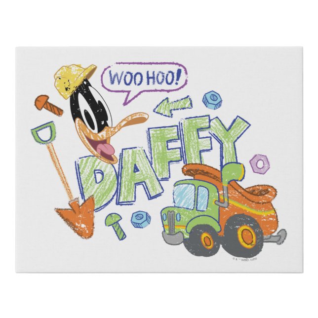 BUGS BUNNY BUILDERS™| DAFFY DUCK™ Sketch Art Faux Canvas Print (Front)