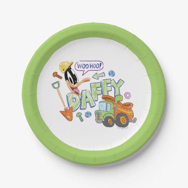 BUGS BUNNY BUILDERS™| DAFFY DUCK™ Sketch Art Paper Plates (Front)