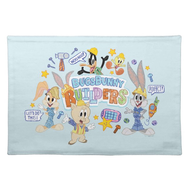 BUGS BUNNY BUILDERS™| Group Sketch Art Cloth Placemat (Front)