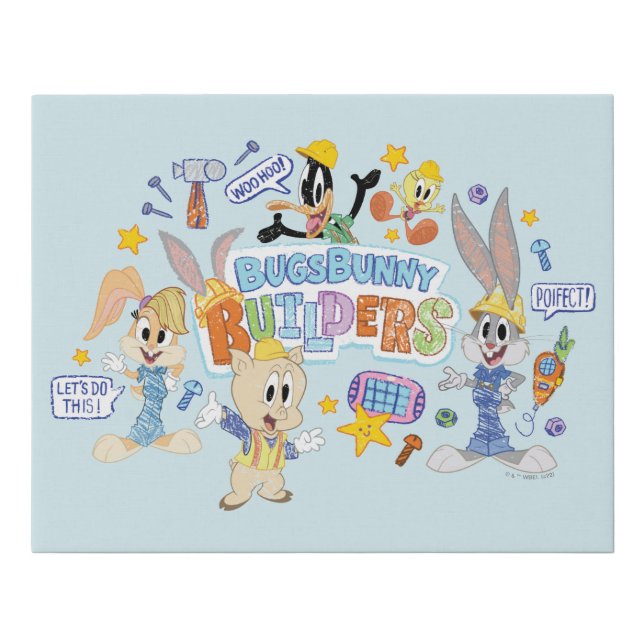 BUGS BUNNY BUILDERS™| Group Sketch Art Faux Canvas Print (Front)