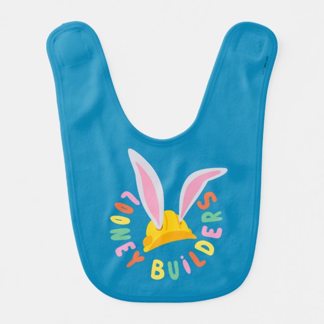 BUGS BUNNY BUILDERS™| Hard Hat Circle Logo Baby Bib (Front)