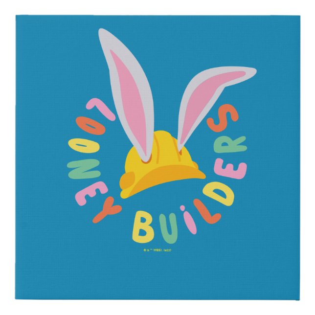 BUGS BUNNY BUILDERS™| Hard Hat Circle Logo Faux Canvas Print (Front)
