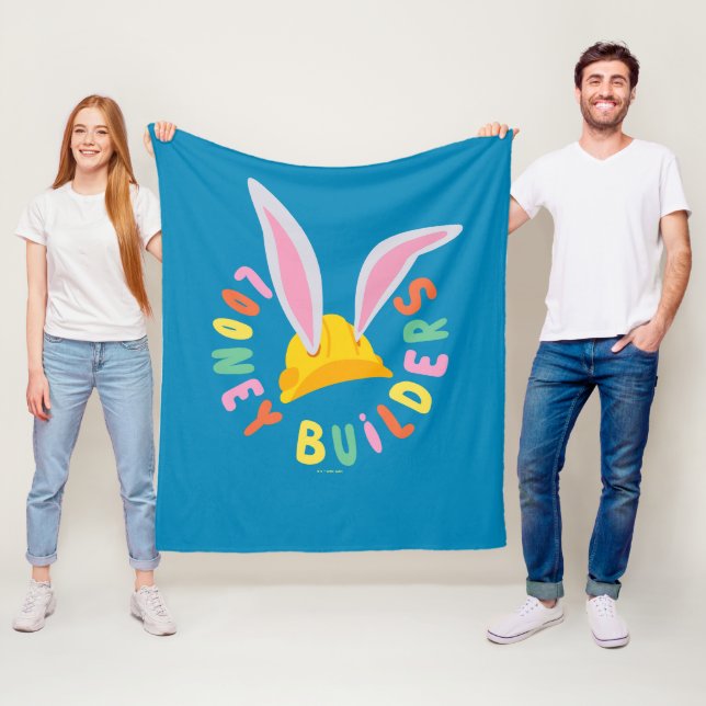 BUGS BUNNY BUILDERS™| Hard Hat Circle Logo Fleece Blanket (In Situ)