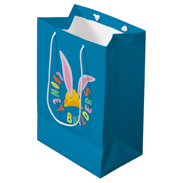 BUGS BUNNY BUILDERS™| Hard Hat Circle Logo Medium Gift Bag (Front Angled)