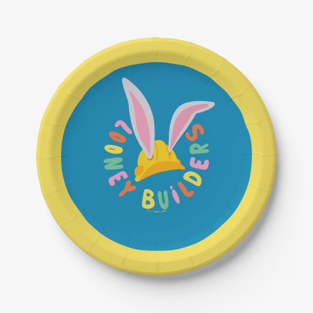 BUGS BUNNY BUILDERS™| Hard Hat Circle Logo Paper Plates (Front)
