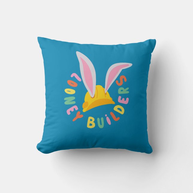 BUGS BUNNY BUILDERS™| Hard Hat Circle Logo Throw Pillow (Front)