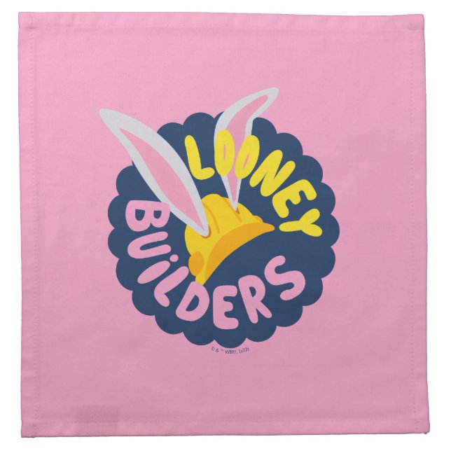 BUGS BUNNY BUILDERS™| Hard Hat Scalloped Logo Cloth Napkin (Front)