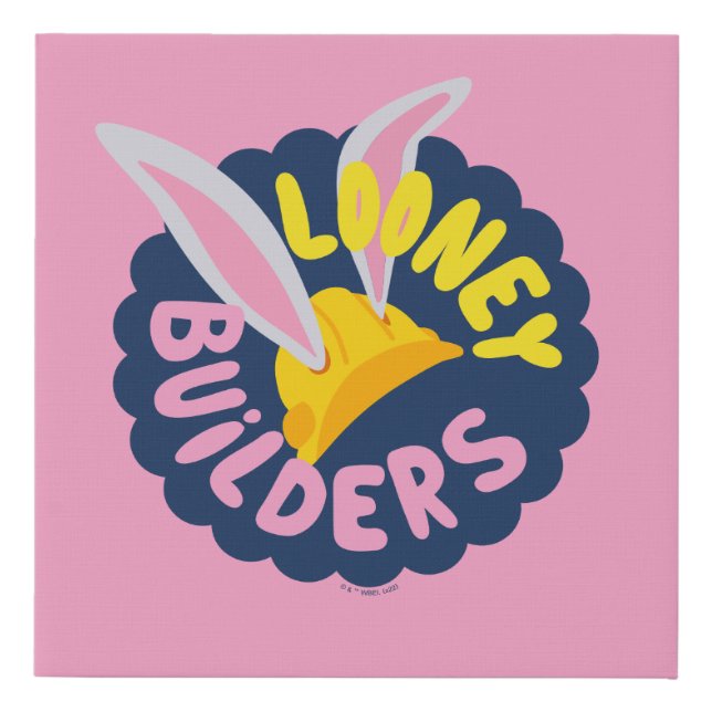 BUGS BUNNY BUILDERS™| Hard Hat Scalloped Logo Faux Canvas Print (Front)
