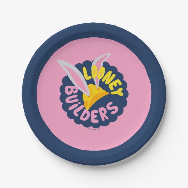 BUGS BUNNY BUILDERS™| Hard Hat Scalloped Logo Paper Plates (Front)