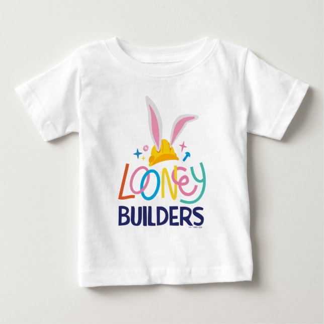 BUGS BUNNY BUILDERS™| Hard Hat Stacked Logo Baby T-Shirt (Front)