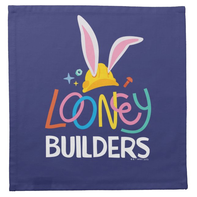BUGS BUNNY BUILDERS™| Hard Hat Stacked Logo Cloth Napkin (Front)