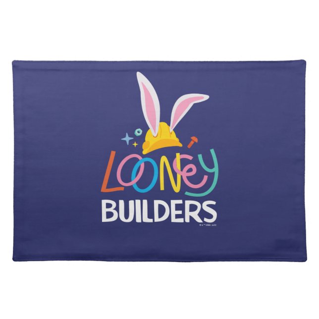 BUGS BUNNY BUILDERS™| Hard Hat Stacked Logo Cloth Placemat (Front)