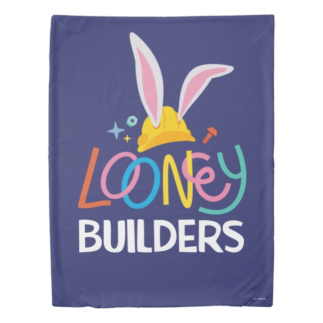 BUGS BUNNY BUILDERS™| Hard Hat Stacked Logo Duvet Cover (Front)