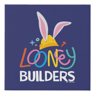 BUGS BUNNY BUILDERS™ Hard Hat Stacked Logo Faux Canvas Print