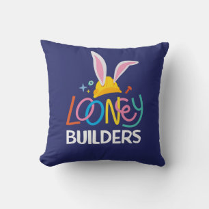 BUGS BUNNY BUILDERS™ Hard Hat Stacked Logo Throw Pillow