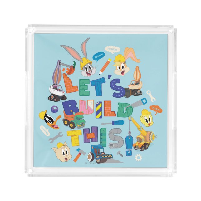 BUGS BUNNY BUILDERS™| "Let's Build This" Collage Acrylic Tray (Front)