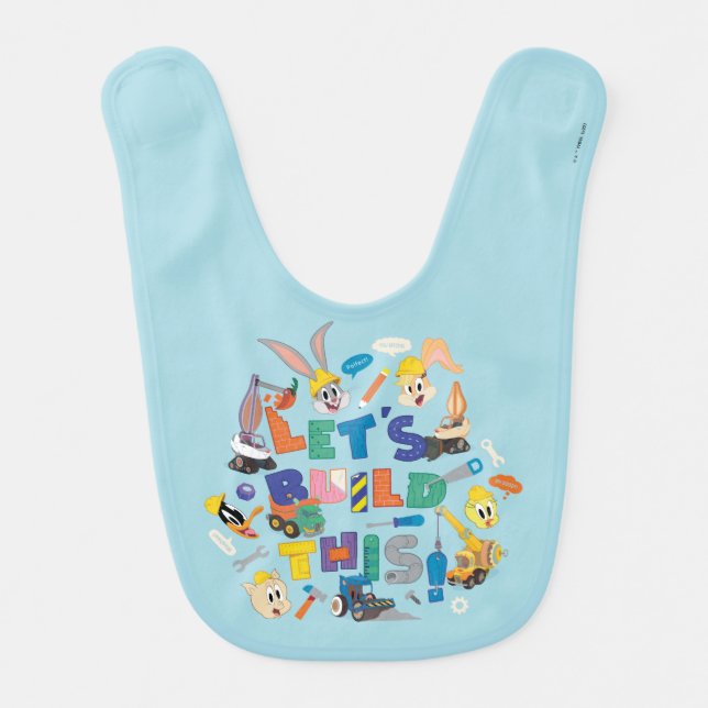 BUGS BUNNY BUILDERS™| "Let's Build This" Collage Baby Bib (Front)